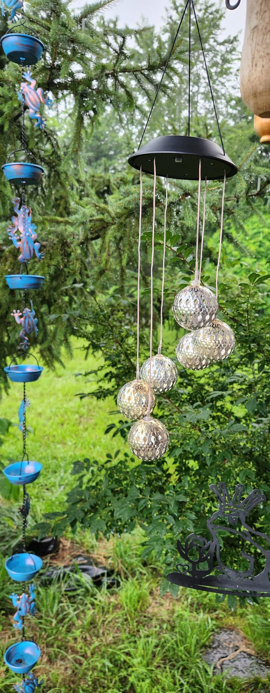 🌞Solar Metal Orb Wind Chime Mobile - Rainbow Color Changing LED Lights